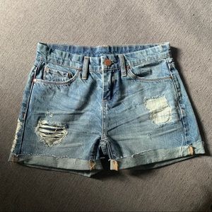BLANK NYC Denim Boyfriend Shorts Destroyed Wash 24